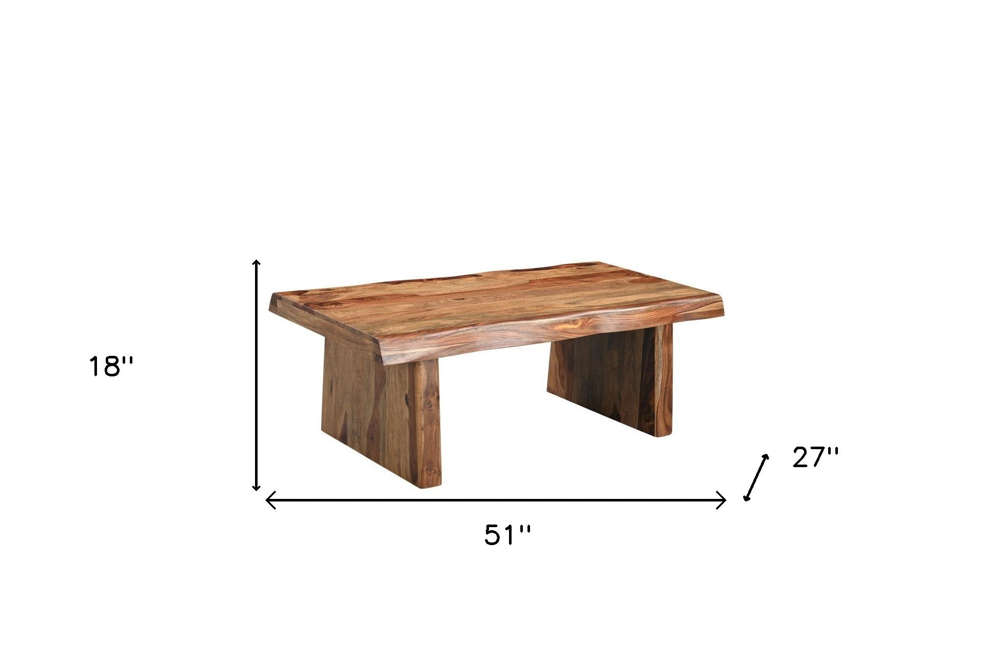Brown Solid Wood Live Edge Coffee Table image 8