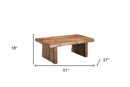 Brown Solid Wood Live Edge Coffee Table image 8
