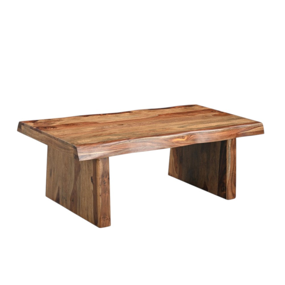 Brown Solid Wood Live Edge Coffee Table image 3