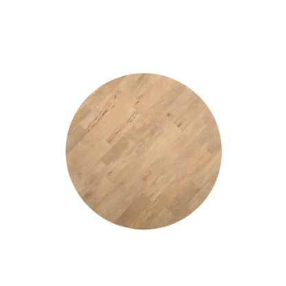 Natural Solid Wood Round Cross Legs Coffee Table image 4