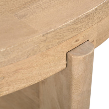 Natural Solid Wood Round Cross Legs Coffee Table image 9