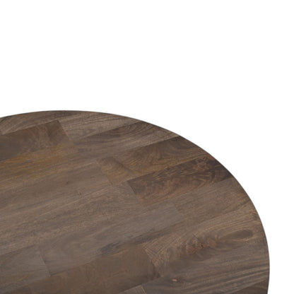 Brown Solid Wood Round Cross Legs Coffee Table image 6