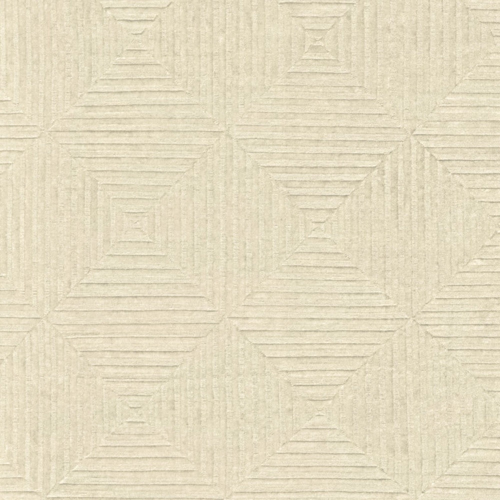 4 x 6 Ivory Wool Geometric Hand Knotted Rug