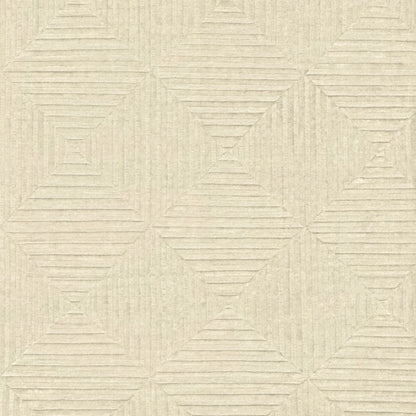 4 x 6 Ivory Wool Geometric Hand Knotted Rug