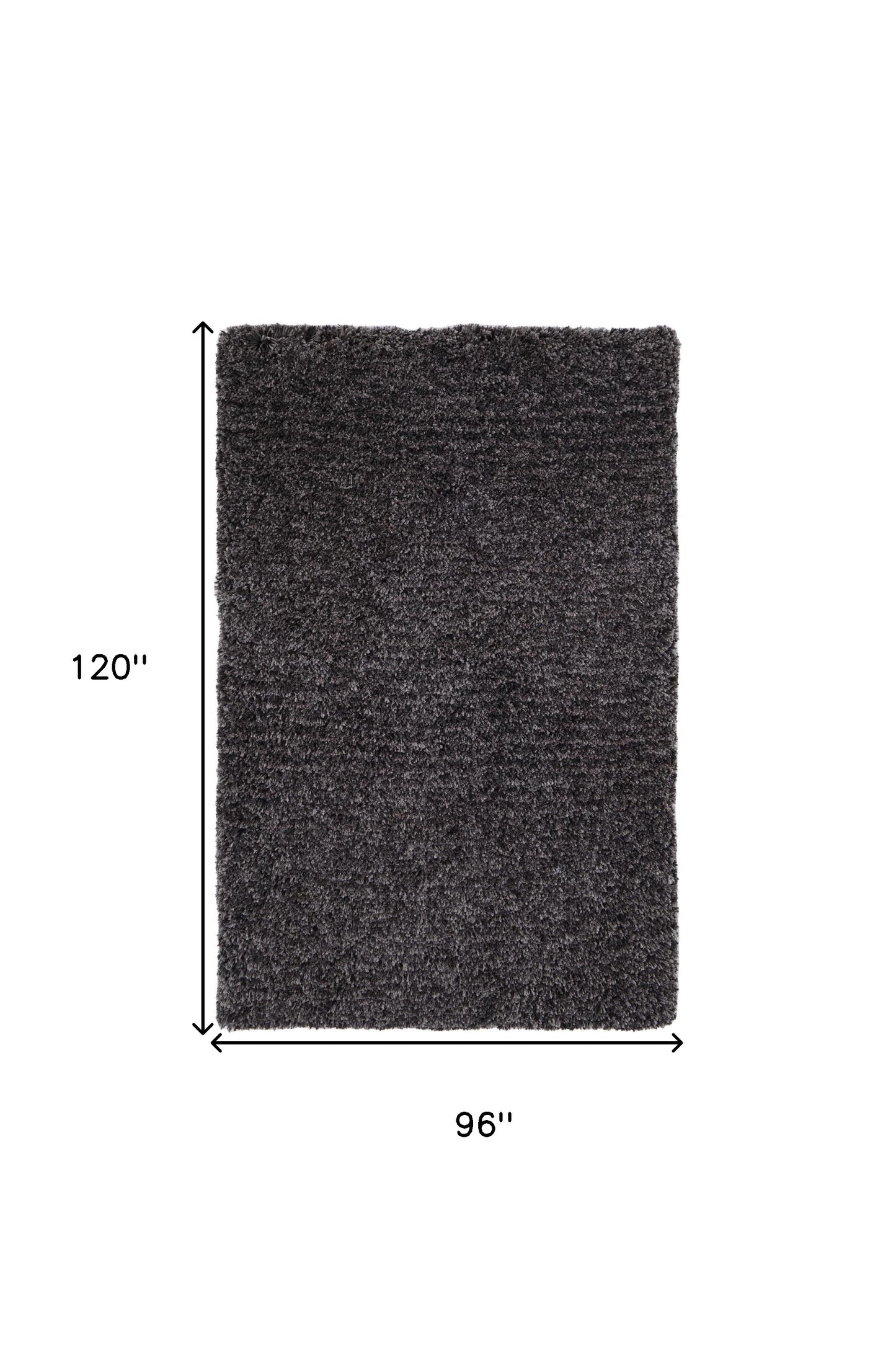 8 x 10 Black Shag Hand Tufted Rug