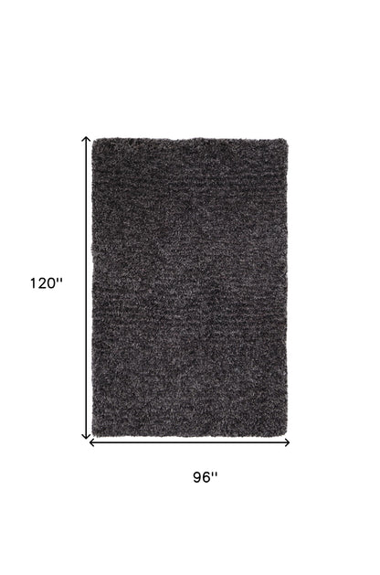 8 x 10 Black Shag Hand Tufted Rug