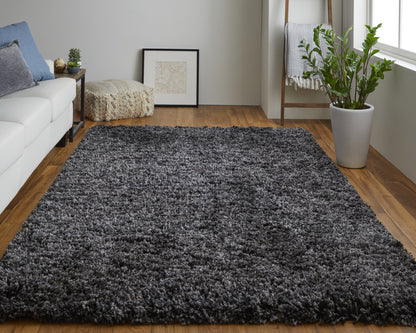 8 x 10 Black Shag Hand Tufted Rug