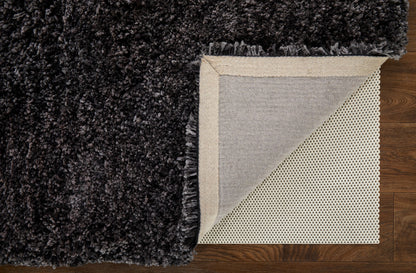9 x 12 Black Shag Hand Tufted Rug