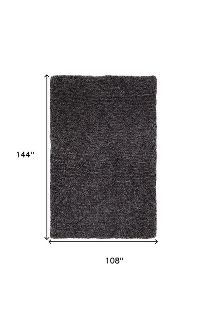 9 x 12 Black Shag Hand Tufted Rug