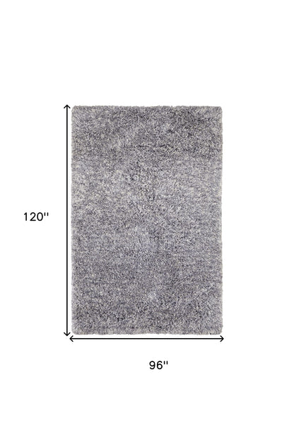 8 x 10 Gray Shag Hand Tufted Rug