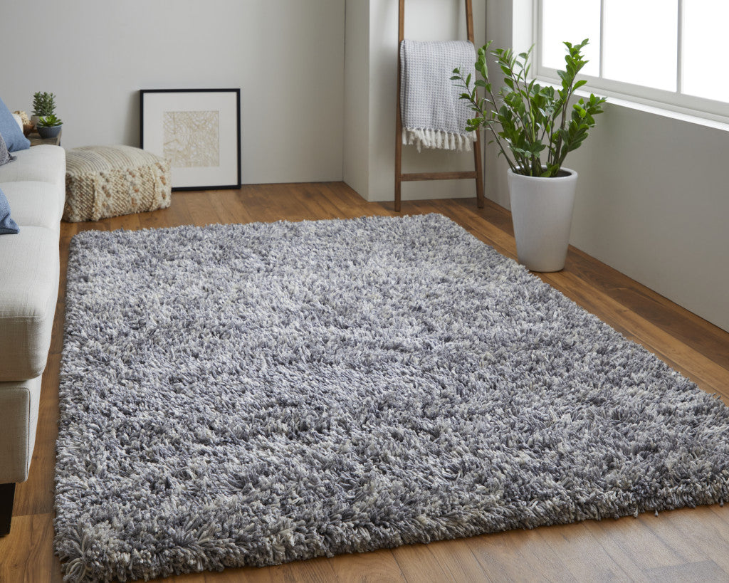 9 x 12 Gray Shag Hand Tufted Rug