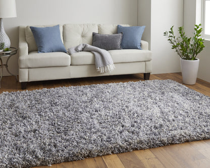 9 x 12 Gray Shag Hand Tufted Rug