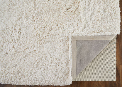 9 x 12 Ivory Shag Hand Tufted Rug