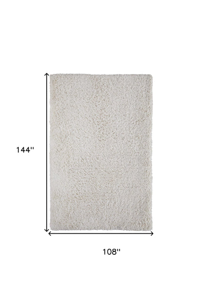 9 x 12 Ivory Shag Hand Tufted Rug