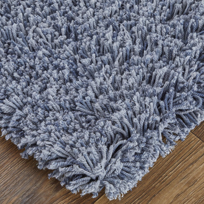8 x 10 Blue Shag Hand Tufted Rug