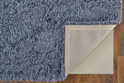 8 x 10 Blue Shag Hand Tufted Rug