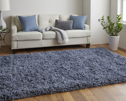 9 x 12 Blue Shag Hand Tufted Rug