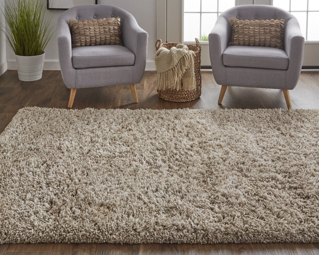 8 x 10 Gray Shag Hand Tufted Rug