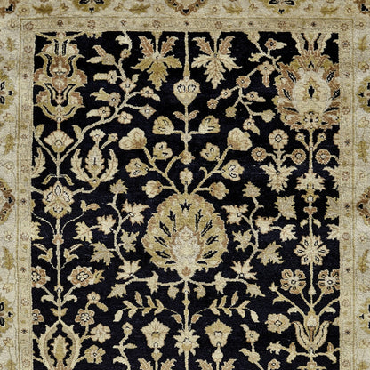 8 x 10 Black Wool Oriental Hand Knotted Rug