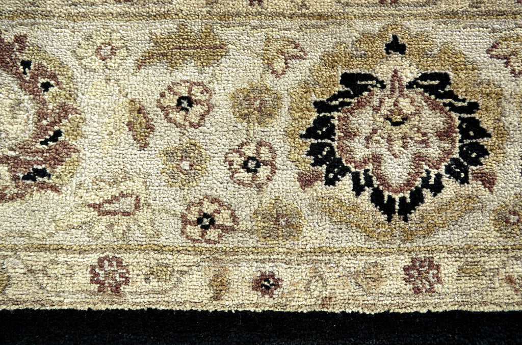 8 x 10 Black Wool Oriental Hand Knotted Rug
