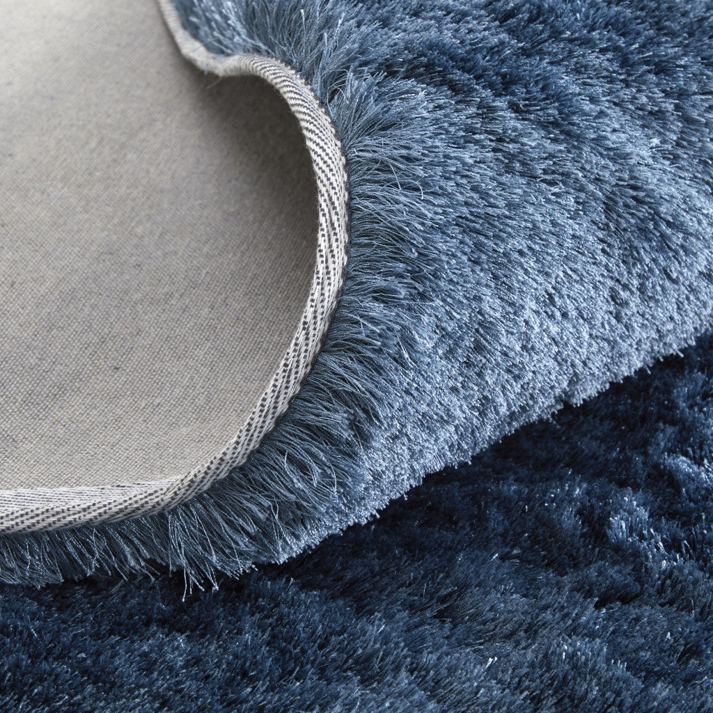 8 x 10 Blue Shag Hand Tufted Rug