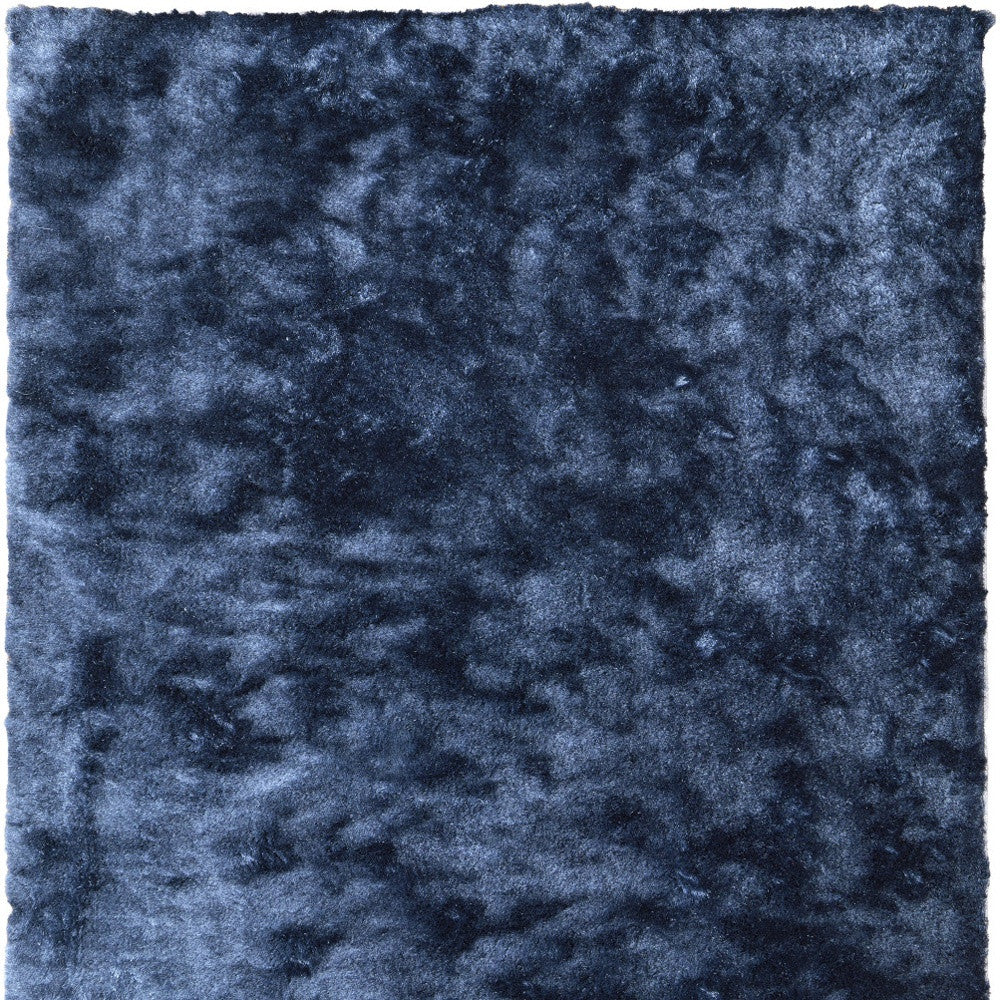 8 x 10 Blue Shag Hand Tufted Rug