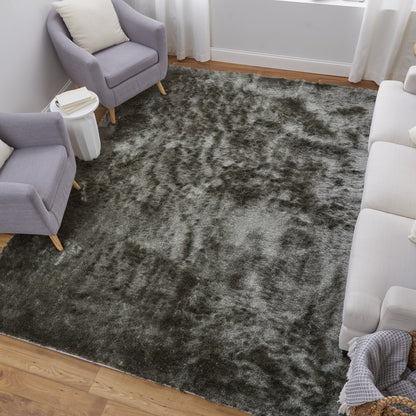 8 x 10 Green Shag Hand Tufted Rug