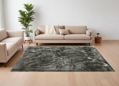 8 x 10 Green Shag Hand Tufted Rug