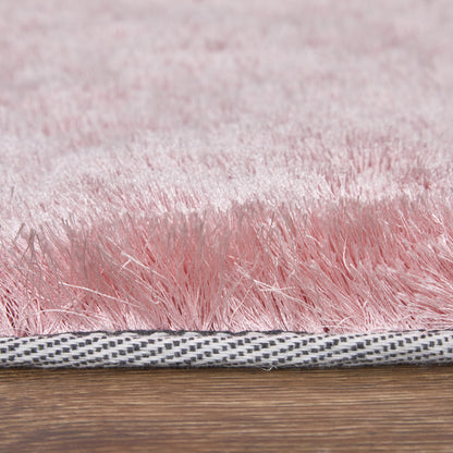 8 x 10 Pink Shag Hand Tufted Rug