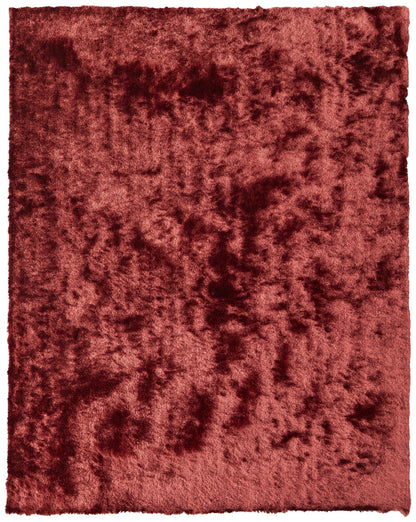 8 x 10 Red Shag Hand Tufted Rug