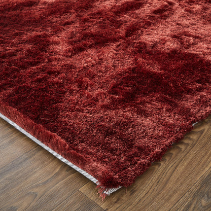 8 x 10 Red Shag Hand Tufted Rug