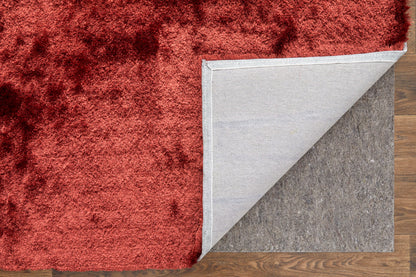 8 x 10 Red Shag Hand Tufted Rug