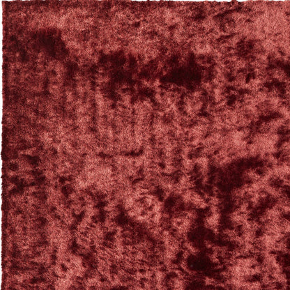 8 x 10 Red Shag Hand Tufted Rug