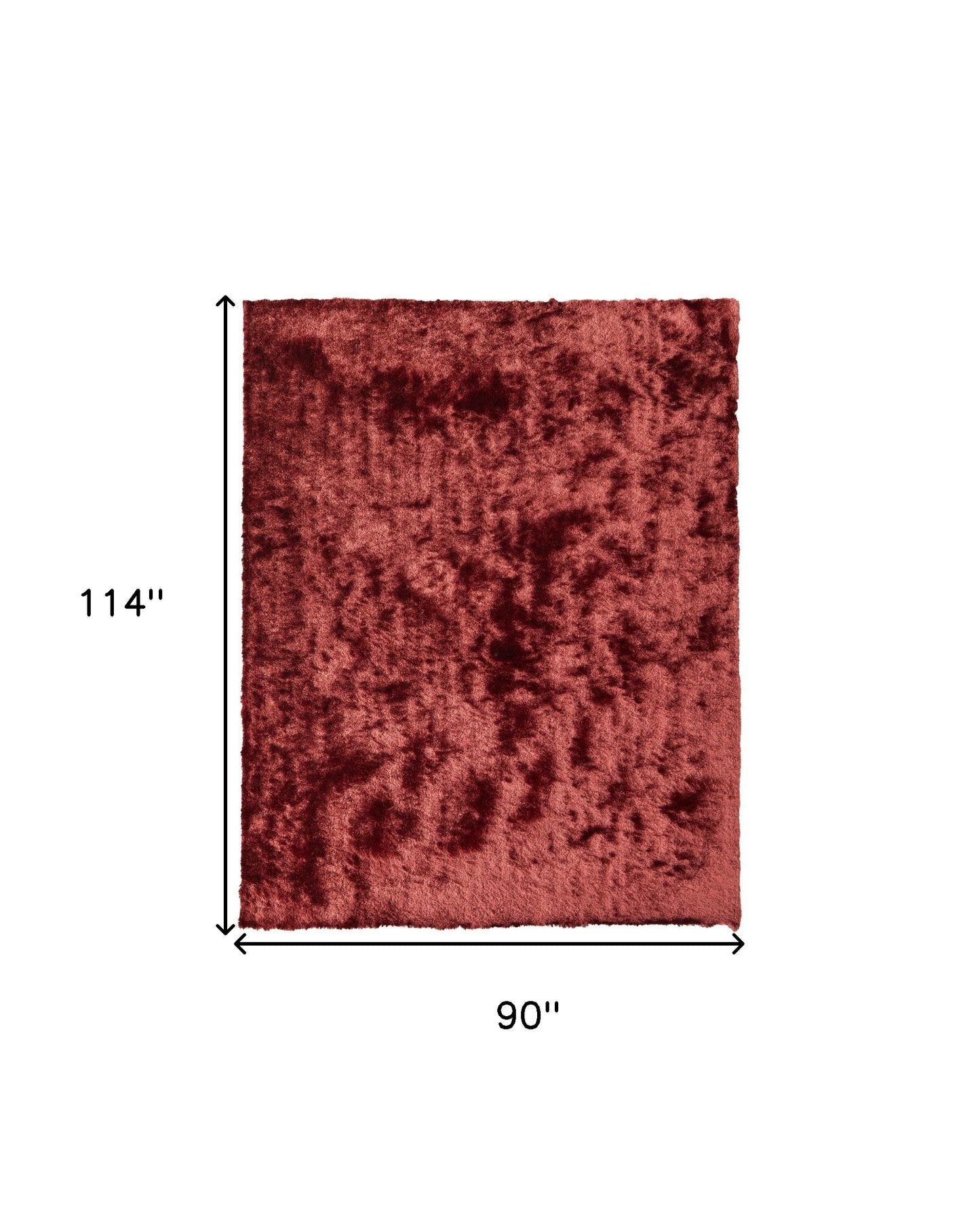 8 x 10 Red Shag Hand Tufted Rug