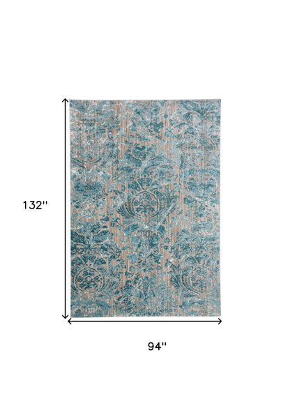 8 x 10 Blue & Yellow Power Loom Rug
