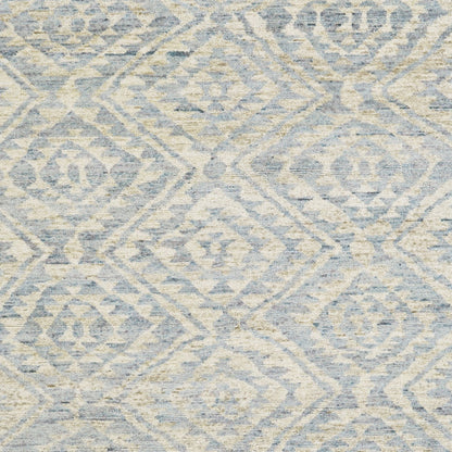 8 x 10 Gray & Ivory Wool Southwestern Hand Knotted Rug