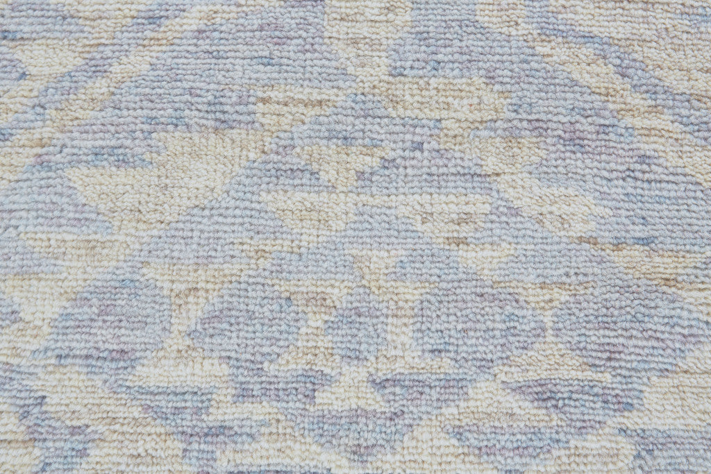 8 x 10 Gray & Ivory Wool Southwestern Hand Knotted Rug