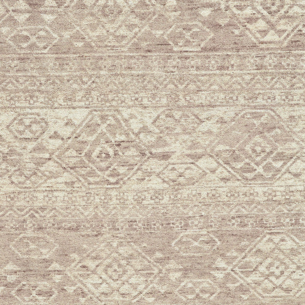 8 x 10 Brown & Tan Wool Southwestern Hand Knotted Rug