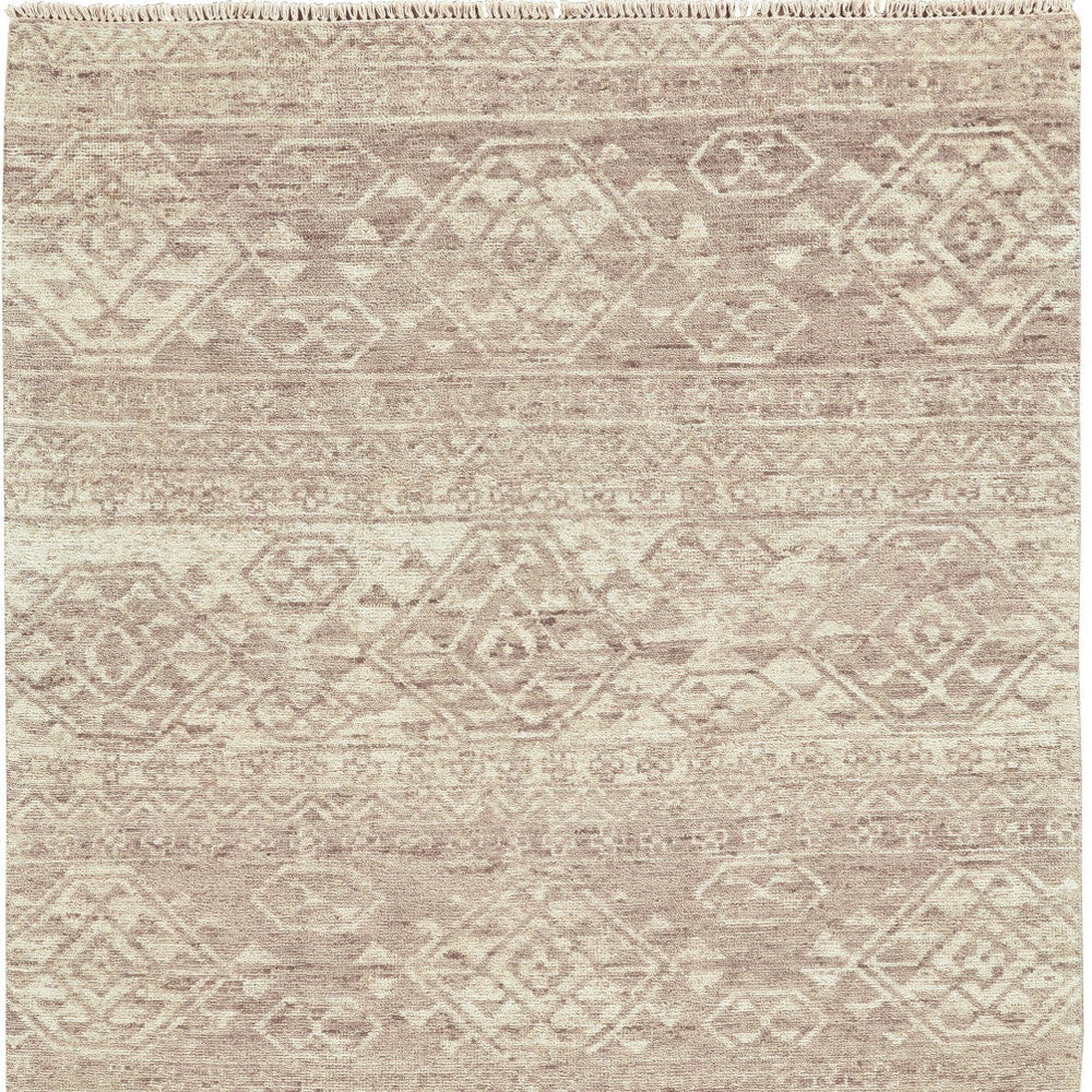8 x 10 Brown & Tan Wool Southwestern Hand Knotted Rug
