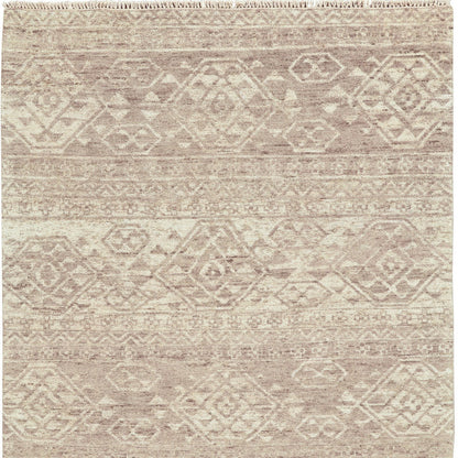 8 x 10 Brown & Tan Wool Southwestern Hand Knotted Rug
