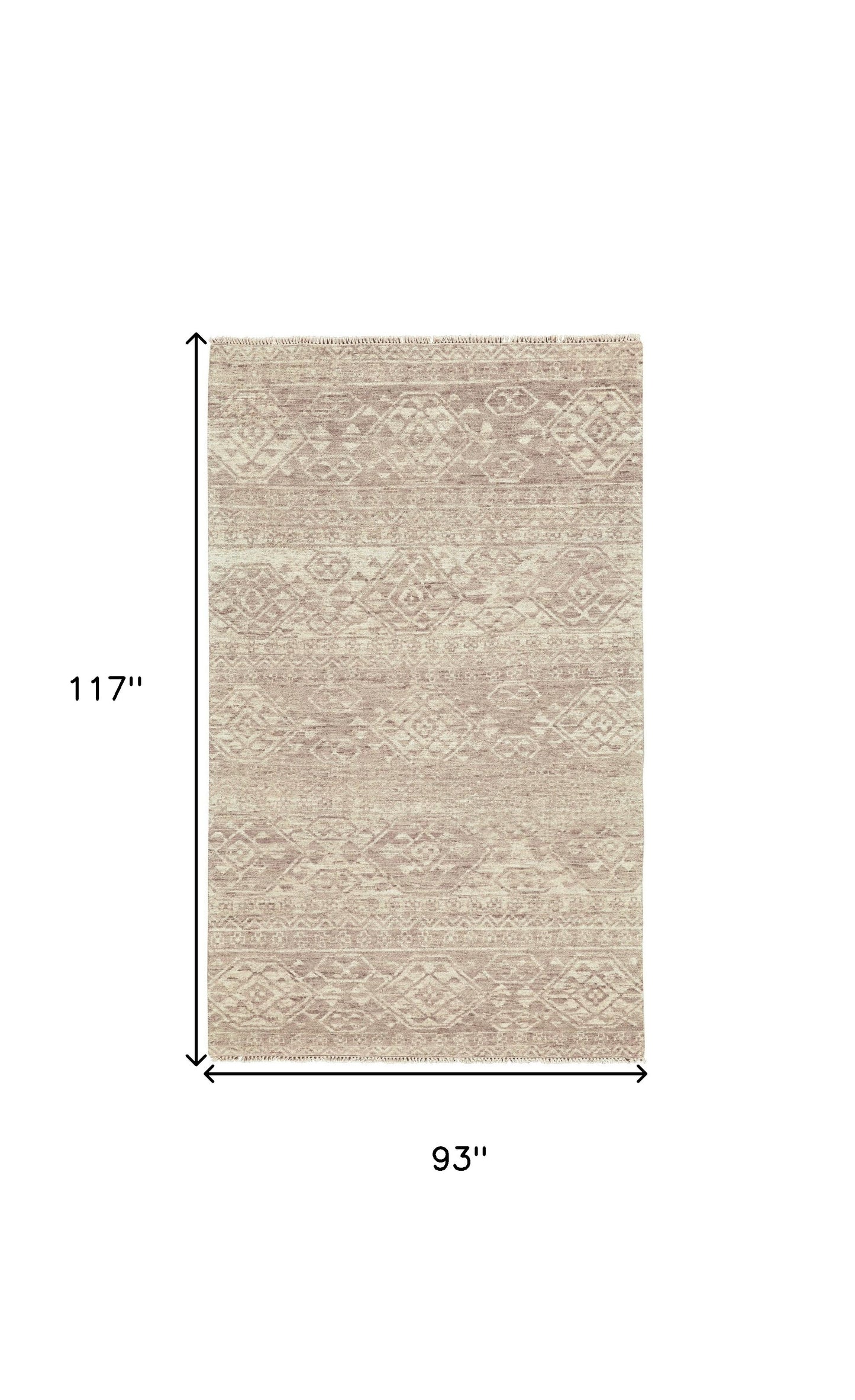 8 x 10 Brown & Tan Wool Southwestern Hand Knotted Rug