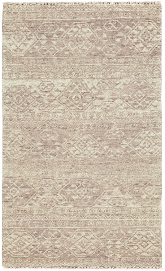 8 x 10 Brown & Tan Wool Southwestern Hand Knotted Rug