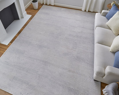 10 x 13 Gray & Ivory Power Loom Rug