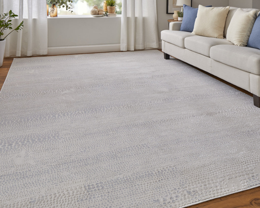 10 x 13 Gray & Ivory Power Loom Rug