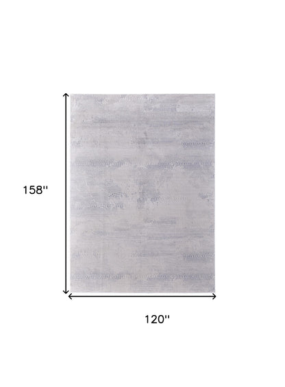 10 x 13 Gray & Ivory Power Loom Rug