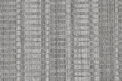 7 x 9 Gray & Ivory Geometric Hand Woven Rug