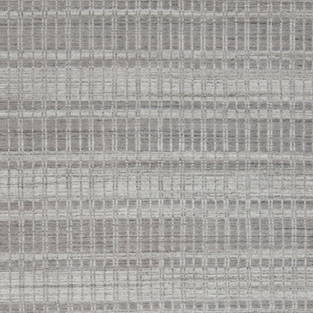 7 x 9 Gray & Ivory Geometric Hand Woven Rug