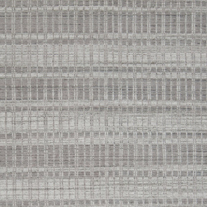 7 x 9 Gray & Ivory Geometric Hand Woven Rug