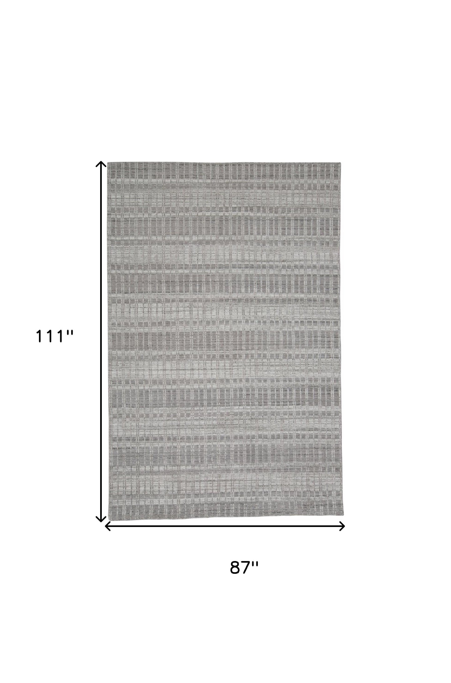 7 x 9 Gray & Ivory Geometric Hand Woven Rug