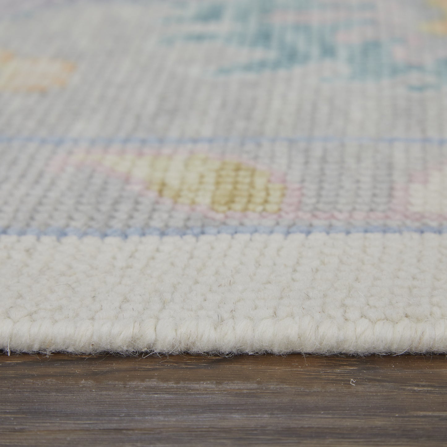 4 x 6 Gray Ivory & Orange Wool Floral Hand Knotted Rug With Fringe